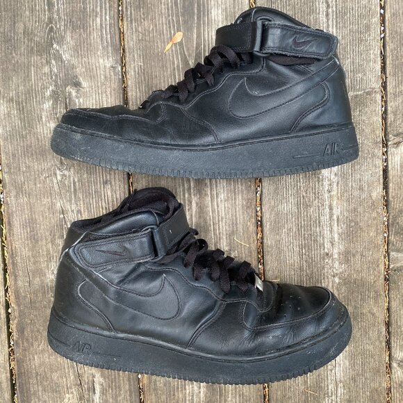 Nike Air Force 1 Mid Black Size 10.5 - Picture 1 of 9